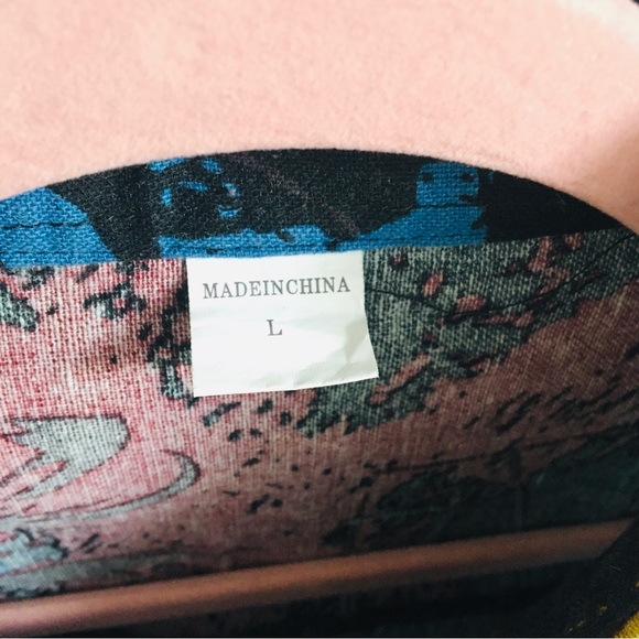 SHEIN button down men multicolor shirt - Picture 10 of 11